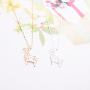 Rudolph Reindeer Necklace In Gold, Animal..