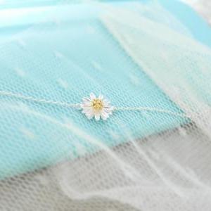 Sterling Silver Daisy Flower Bracelet