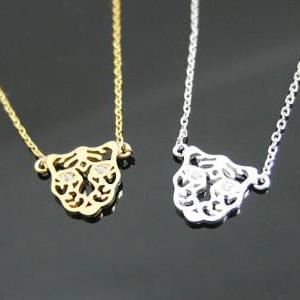 Tigris Head Necklace In Gold, Tiger Necklace,..
