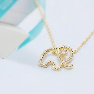 Shiny Elephant Necklace, Elephant Jewelry