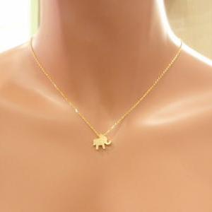 Satin Brushed Elephant Necklace, Elephant Jewelry