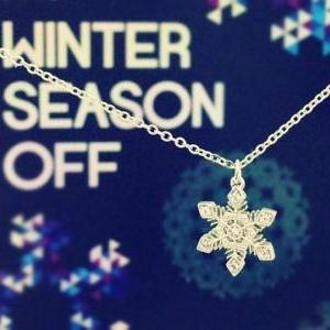 Personalized White Crystal Snowflake Necklace In..