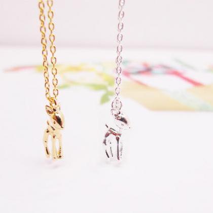 Bambi Necklace, Little Deer Necklace, Raindeer..