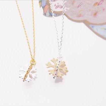 Snowflake Necklace, Tiny Snowflake Necklace In..