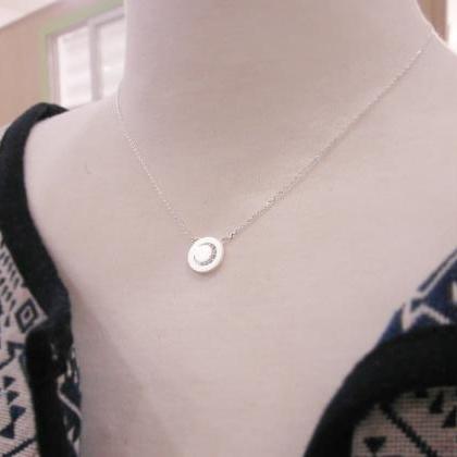 Crescent Moon Necklace, Coin Moon Necklace,..