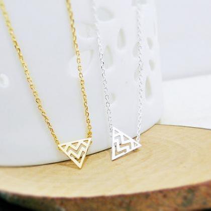 Tribal Triangle Necklace, Chevron Triangle..