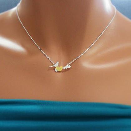 Love Bird Necklace, Heart And Love Necklace With..