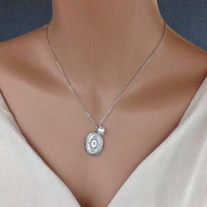 Bridesmaid Gift Initial Locket Necklace With..