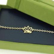 Lotus flower bracelet in gold, yoga bracelet, be the yogi, Flower Bracelet, Oriental Jewelry