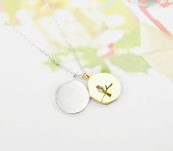Bird On The Branch Necklace, Double Pendant Necklace