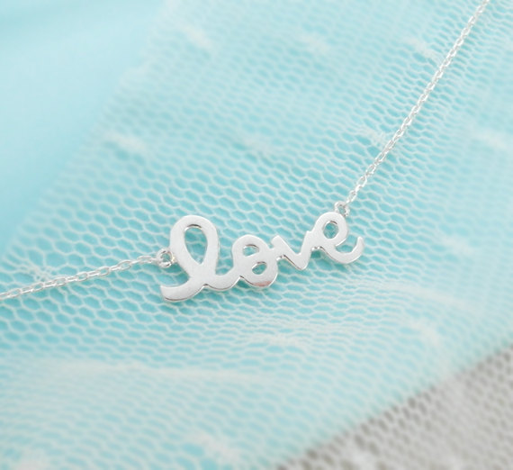 Sterling Silver Love Pendant Necklace