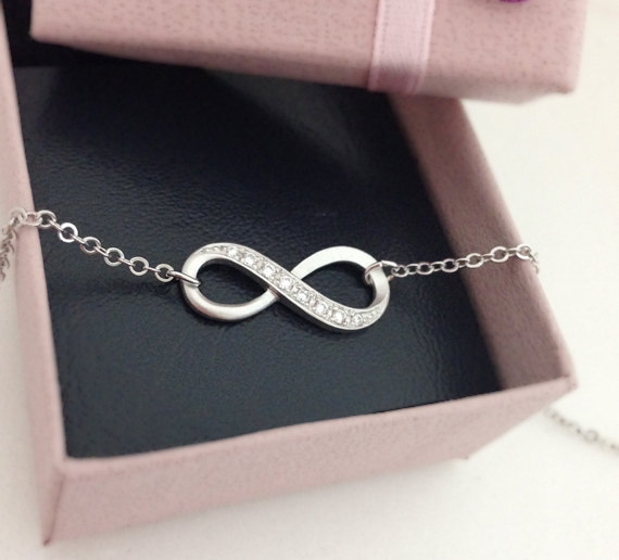 Simple Infinity Bracelet, Choose Your Color - Gold/ White Gold